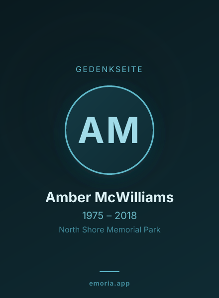 Gedenkportrait von Amber McWilliams