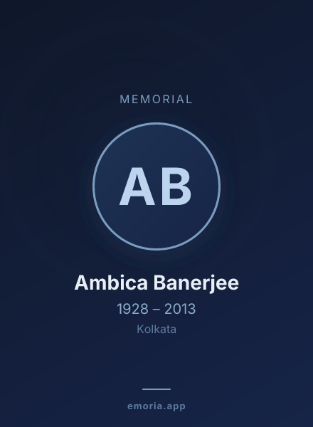 Memorial portrait of Ambica Banerjee
