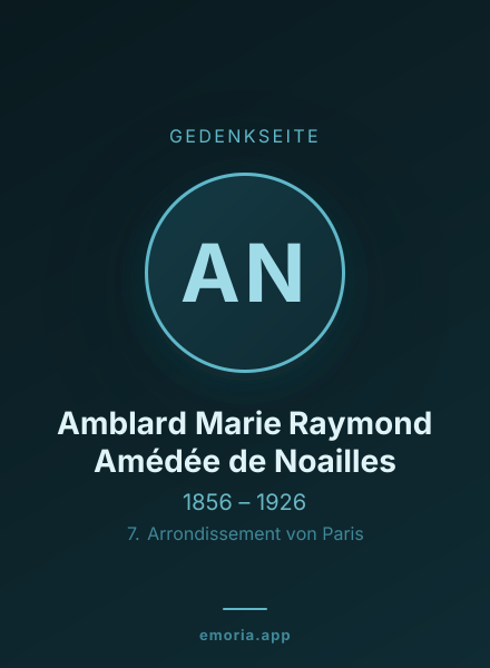 Gedenkportrait von Amblard Marie Raymond Amédée de Noailles