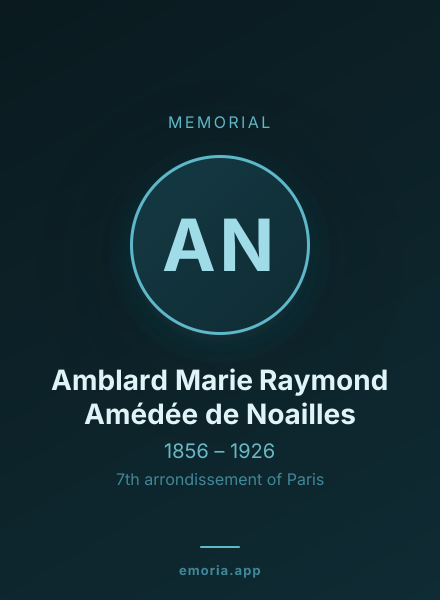 Memorial portrait of Amblard Marie Raymond Amédée de Noailles