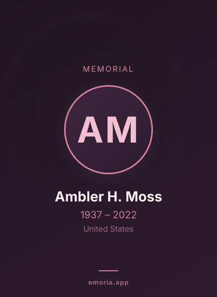 Memorial portrait of Ambler H. Moss