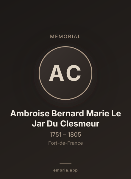 Memorial portrait of Ambroise Bernard Marie Le Jar Du Clesmeur