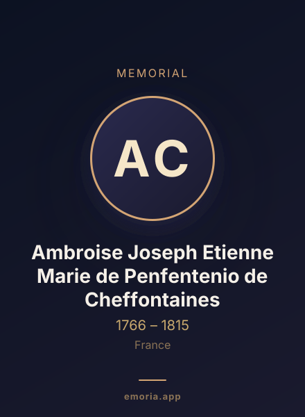 Memorial portrait of Ambroise Joseph Etienne Marie de Penfentenio de Cheffontaines