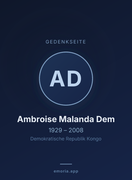 Gedenkportrait von Ambroise Malanda Dem