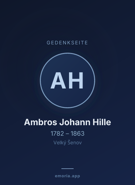 Gedenkportrait von Ambros Johann Hille