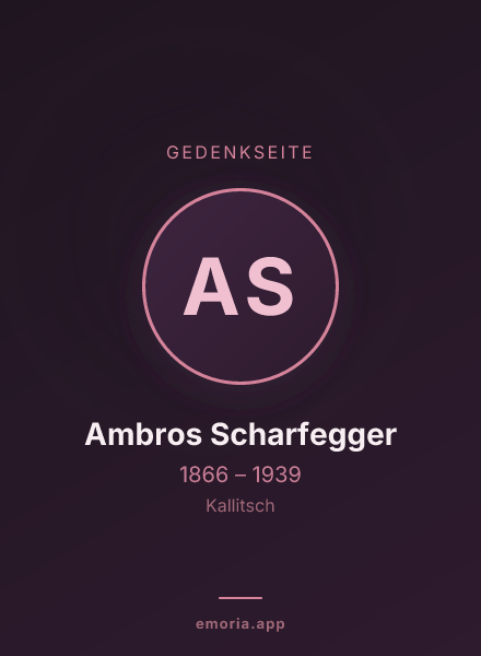 Gedenkportrait von Ambros Scharfegger