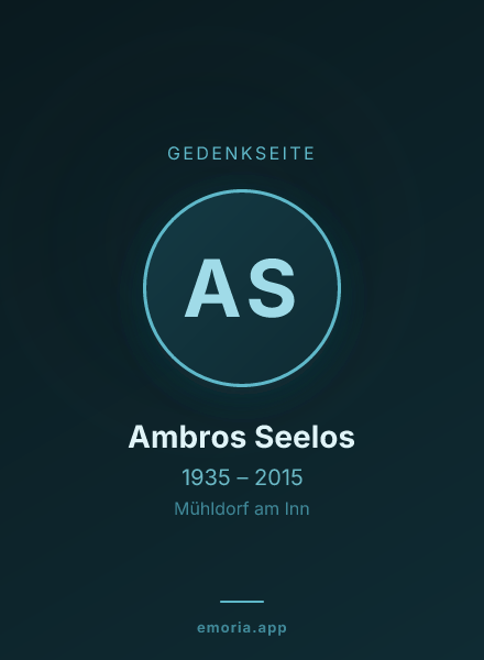 Gedenkportrait von Ambros Seelos