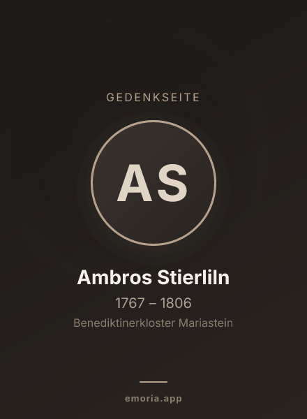 Gedenkportrait von Ambros Stierliln