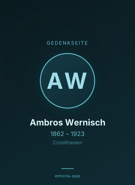 Gedenkportrait von Ambros Wernisch