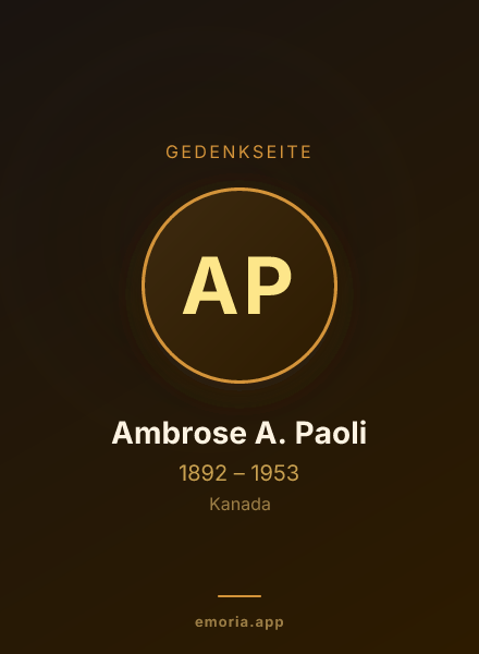 Gedenkportrait von Ambrose A. Paoli