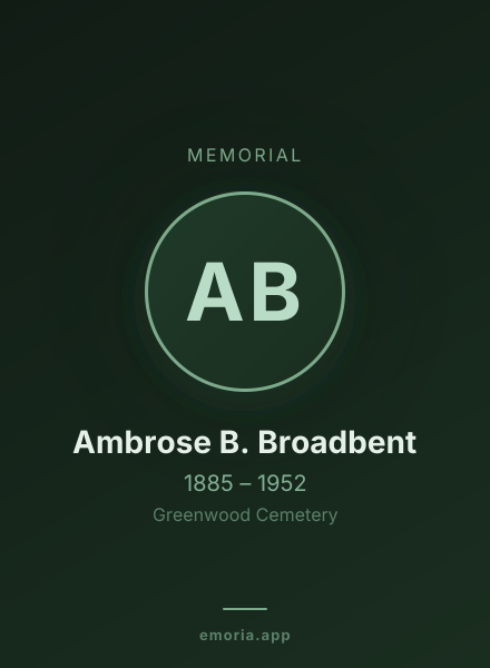 Memorial portrait of Ambrose B. Broadbent