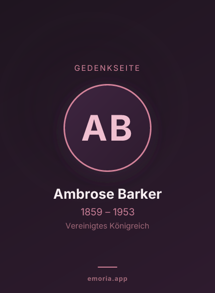 Gedenkportrait von Ambrose Barker