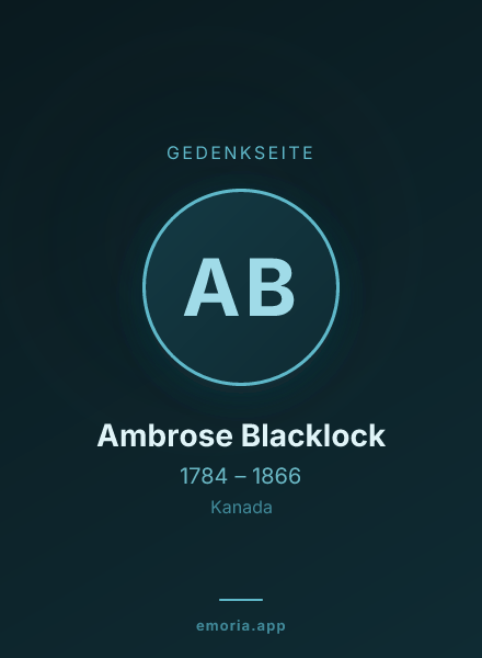 Gedenkportrait von Ambrose Blacklock