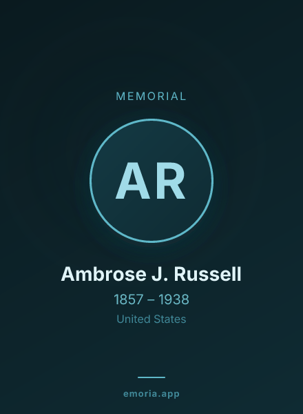 Memorial portrait of Ambrose J. Russell