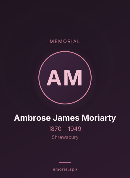 Memorial portrait of Ambrose James Moriarty