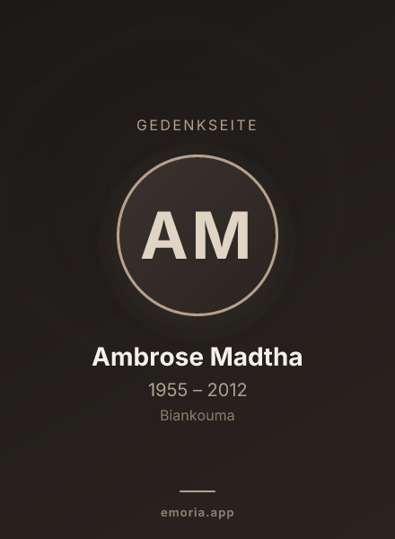 Gedenkportrait von Ambrose Madtha