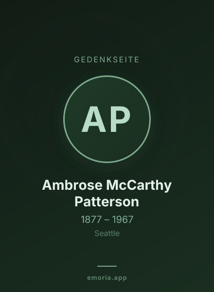 Gedenkportrait von Ambrose McCarthy Patterson