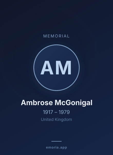 Memorial portrait of Ambrose McGonigal