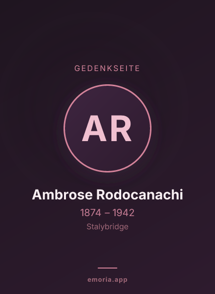 Gedenkportrait von Ambrose Rodocanachi
