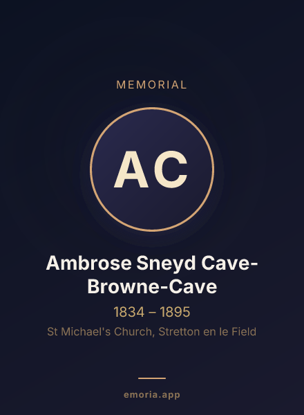 Memorial portrait of Ambrose Sneyd Cave-Browne-Cave
