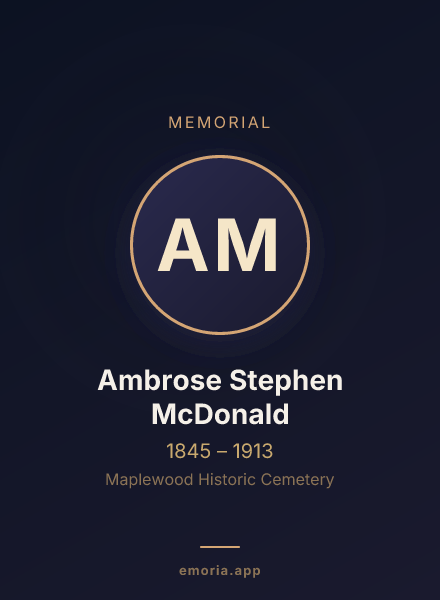 Memorial portrait of Ambrose Stephen McDonald