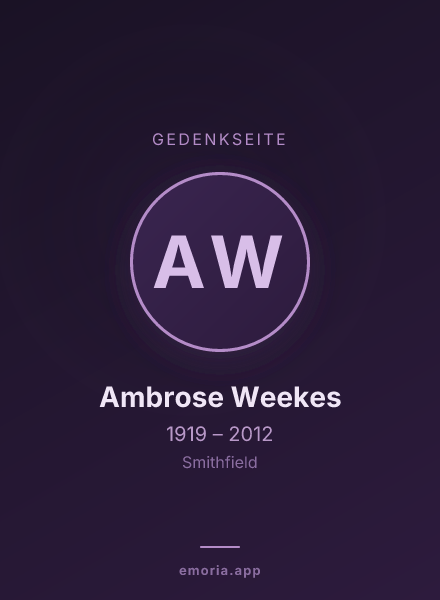 Gedenkportrait von Ambrose Weekes