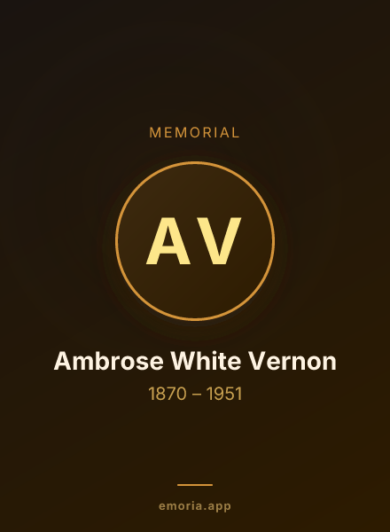 Memorial portrait of Ambrose White Vernon