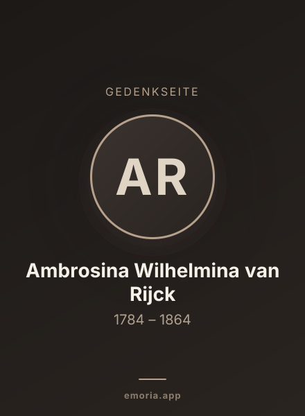 Gedenkportrait von Ambrosina Wilhelmina van Rijck