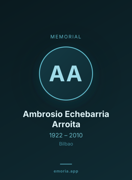 Memorial portrait of Ambrosio Echebarria Arroita