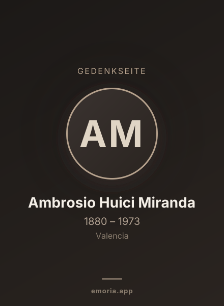 Gedenkportrait von Ambrosio Huici Miranda