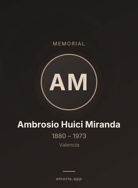 Memorial portrait of Ambrosio Huici Miranda