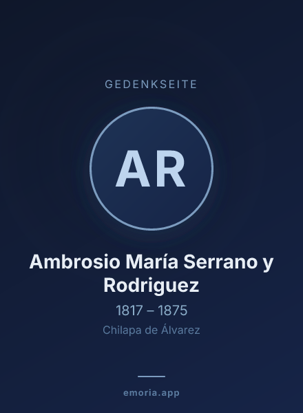 Gedenkportrait von Ambrosio María Serrano y Rodriguez