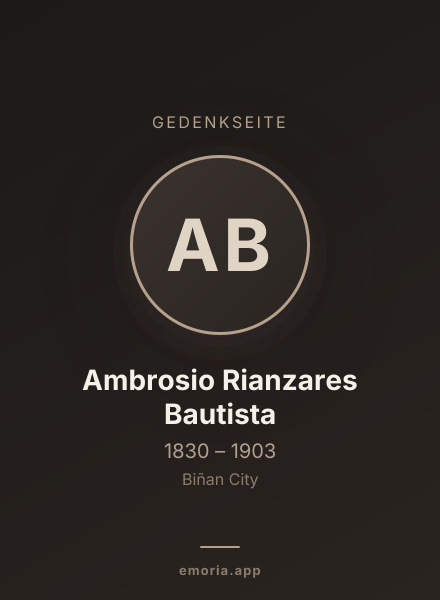 Gedenkportrait von Ambrosio Rianzares Bautista