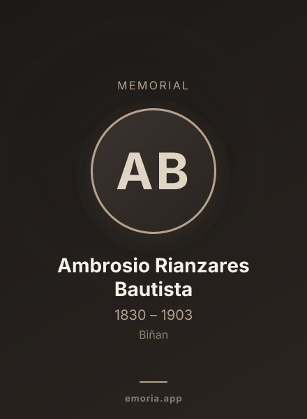 Memorial portrait of Ambrosio Rianzares Bautista