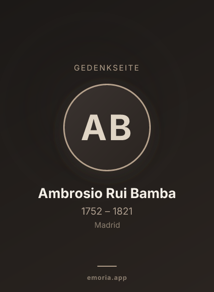 Gedenkportrait von Ambrosio Rui Bamba