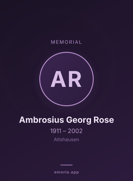 Memorial portrait of Ambrosius Georg Rose