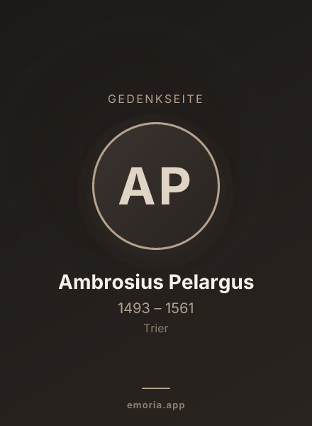 Gedenkportrait von Ambrosius Pelargus