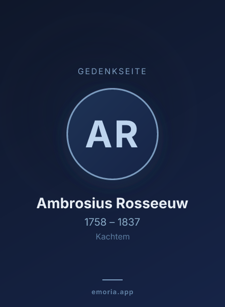 Gedenkportrait von Ambrosius Rosseeuw