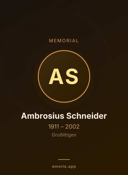 Memorial portrait of Ambrosius Schneider