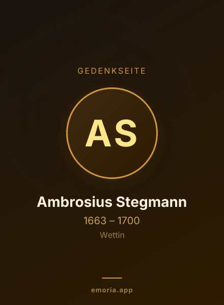Gedenkportrait von Ambrosius Stegmann