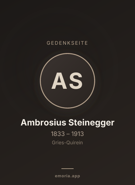 Gedenkportrait von Ambrosius Steinegger