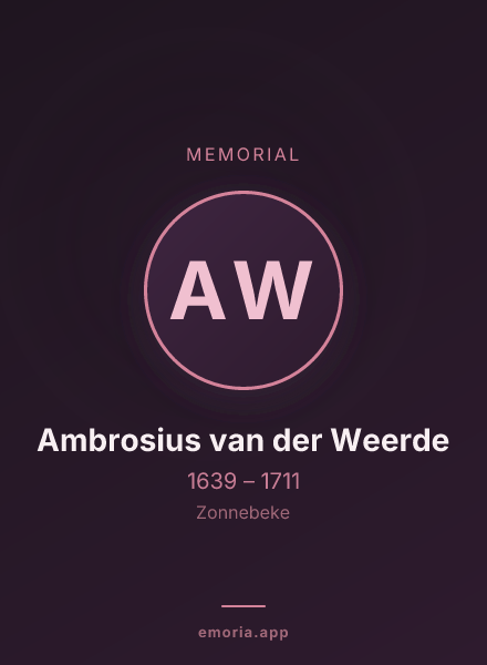 Memorial portrait of Ambrosius van der Weerde
