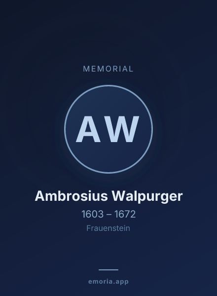 Memorial portrait of Ambrosius Walpurger