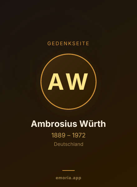 Gedenkportrait von Ambrosius Würth