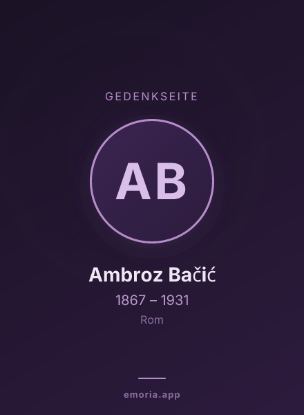 Gedenkportrait von Ambroz Bačić