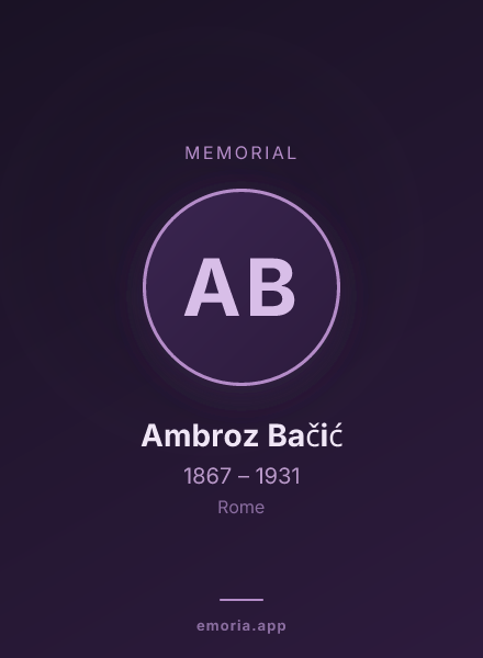 Memorial portrait of Ambroz Bačić