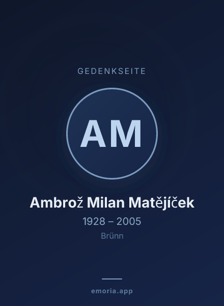 Gedenkportrait von Ambrož Milan Matějíček