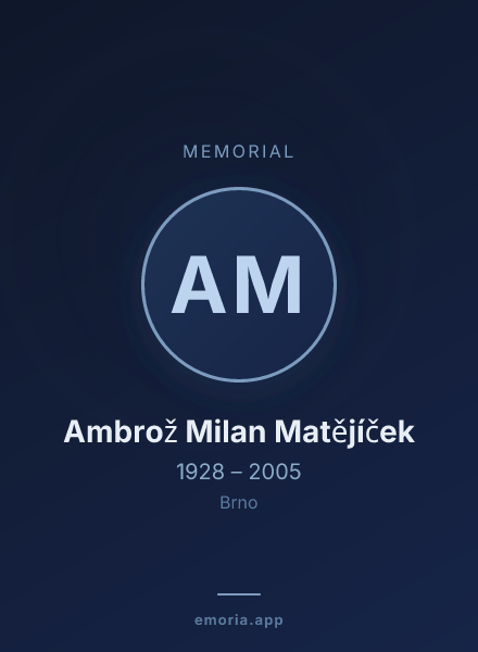 Memorial portrait of Ambrož Milan Matějíček