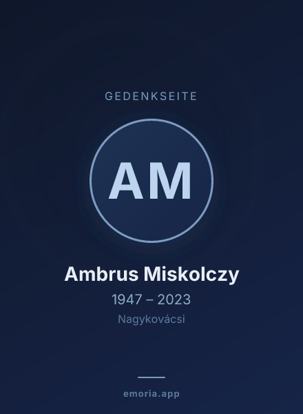 Gedenkportrait von Ambrus Miskolczy