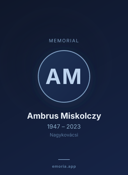 Memorial portrait of Ambrus Miskolczy